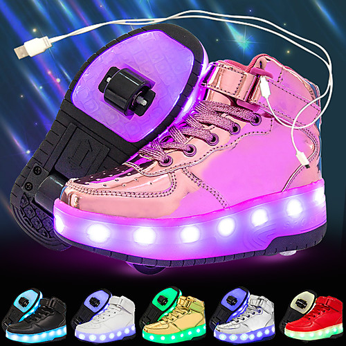 

Boys' Girls' Sneakers LED Shoes USB Charging Luminous Fiber Optic Shoes PU Synthetics Sequins Big Kids(7years ) Daily Walking Shoes Sequin LED Luminous White Black Red Fall Winter / Square Toe