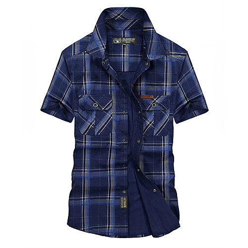 

Men's Hiking Shirt / Button Down Shirts Fishing Shirt Outdoor Quick Dry Lightweight Breathable Sweat wicking Jacket Shirt Top Fishing Climbing Running khaki Navy Blue Army Green / Short Sleeve