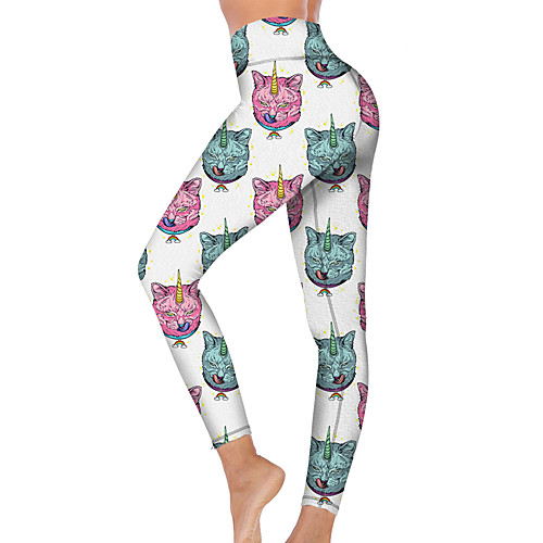

21Grams Women's High Waist Yoga Pants Cropped Leggings Tummy Control Butt Lift Breathable White Fitness Gym Workout Running Sports Activewear High Elasticity