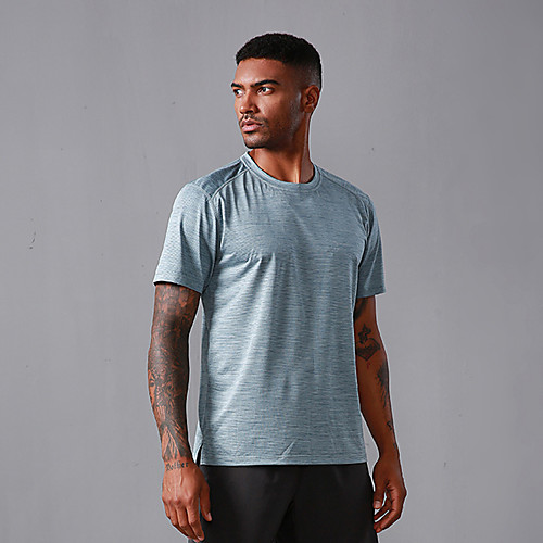 

Men's Tee / T-shirt Minimalist Crew Neck Spandex Solid Color Sport Athleisure T Shirt Top Short Sleeves Breathable Moisture Wicking Soft Comfortable Exercise & Fitness Running Everyday Use Casual