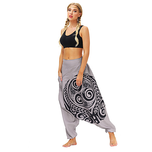 

Women's Men's Yoga Pants Harem Pocket Bloomers Bottoms Quick Dry Breathable Gray Yoga Fitness Gym Workout Sports Activewear / Casual / Athleisure