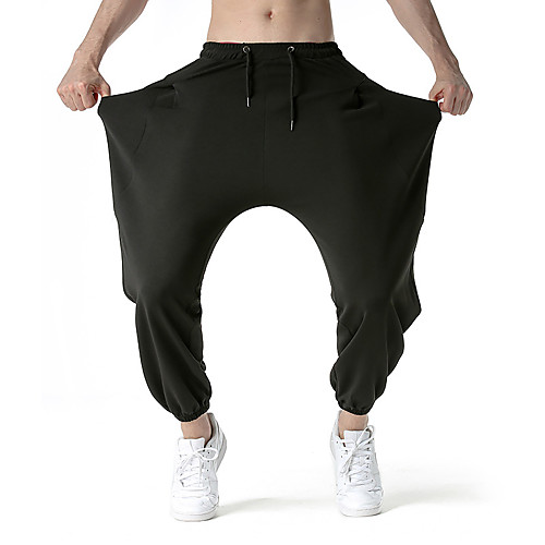 

Men's Casual / Sporty Chino Outdoor Sports Casual Home Wide Leg Pants Pants Solid Color Knee Length Black Army Green Navy Blue