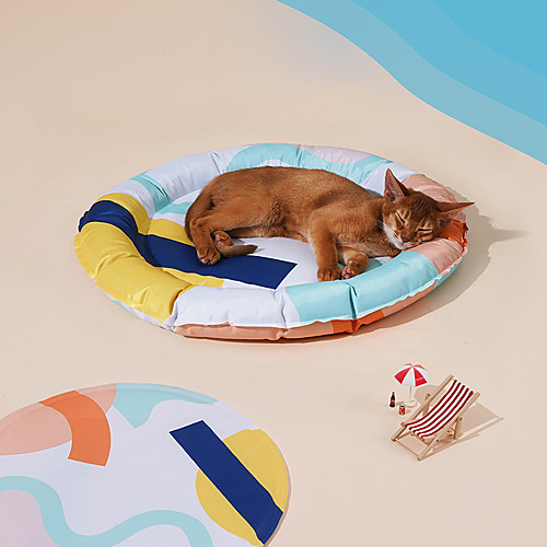 

Dog Cat Dog Bed Mat Cooling Mat for Pet Patchwork Geometric Comfort Keep Cool For Hot Summer For Indoor Outdoor Use Fabric for Large Medium Small Dogs and Cats