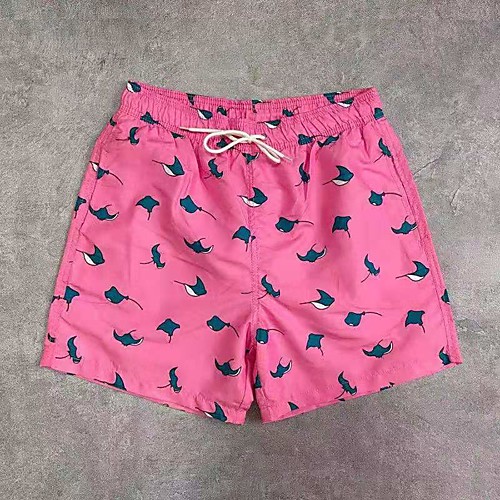 

Men's Casual / Sporty Outdoor Sports Daily Beach Shorts Pants Animal Short Drawstring Elastic Drawstring Design Blushing Pink