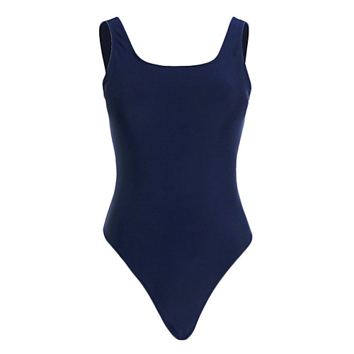 

Women's One Piece Swimsuit Spandex Swimwear Bodysuit Breathable Quick Dry Sleeveless Swimming Surfing Water Sports Solid Colored Summer
