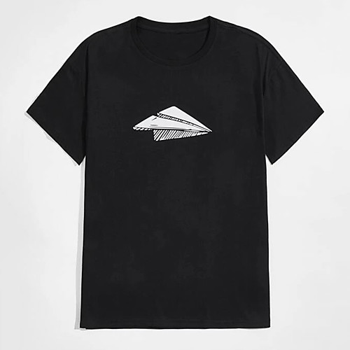

Men's Tee T shirt Hot Stamping Graphic Prints Print Short Sleeve Casual Tops 100% Cotton Basic Designer Big and Tall Black
