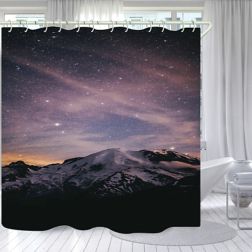 

Vast Starry Sky Digital Printing Shower Curtain Shower Curtains Hooks Modern Polyester New Design