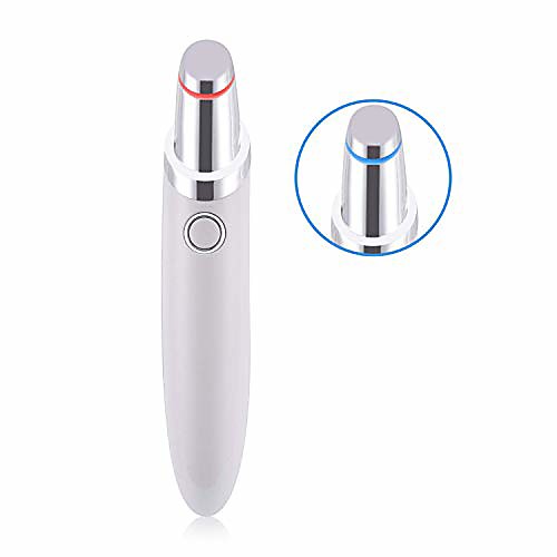 

eye massager pen, 45℃ heat & vibration -ion face massager usb rechargeable eliminate dark circle remover, puffiness eye bags [white]