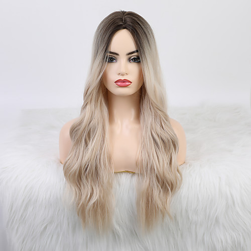 

Cosplay Costume Wig Synthetic Wig Cosplay Wig Body Wave Side Part With Bangs Wig Long Light golden Synthetic Hair 24 inch Women's Fashionable Design Party New Arrival Blonde