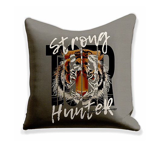 

Cushion Cover 1PC Linen Soft Decorative Square Throw Pillow Cover Cushion Case Pillowcase for Sofa Bedroom 45 x 45 cm (18 x 18 Inch) Tiger Superior Quality Machine Washable