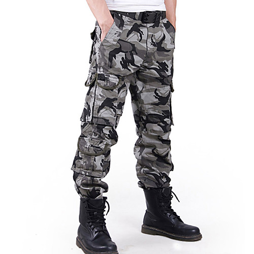 

Men's Hiking Pants Trousers Hunting Pants Tactical Cargo Pants Dust Proof Quick Dry Breathable Wearproof Fall Spring Solid Colored Camo / Camouflage Cotton for Black Army Green Camouflage S M L XL XXL