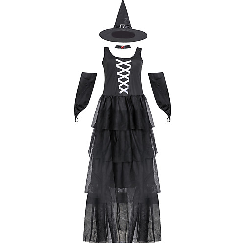 

Movie / TV Theme Costumes Dress Adults' Women's Halloween Halloween Festival Halloween Festival / Holiday Terylene Black Women's Easy Carnival Costumes Solid Color / Hat