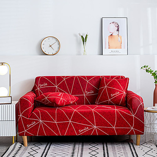 

1 Pc Dark Red White Lines Sofa Cover Elastic Sofa Cover To Living Room Pet Sofa Dust Cover Recliner Sofa Cover