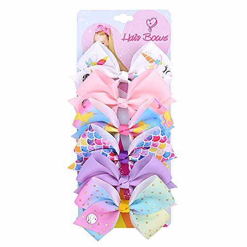 

6pcs/set hair bows for girls, hair bows alligator clips for girls grosgrain ribbon hair barrettes accessories for toddler kids girls