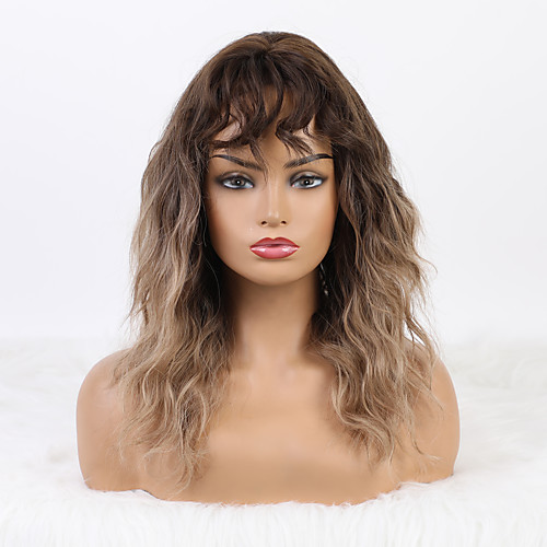 

Synthetic Wig kinky Straight Bob Wig Blonde Medium Length Synthetic Hair 20 inch Women's Fashionable Design Cute Women Blonde