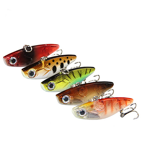 

5 pcs Fishing Lures Vibration / VIB 3D Eyes Sinking Bass Trout Pike Lure Fishing Freshwater and Saltwater