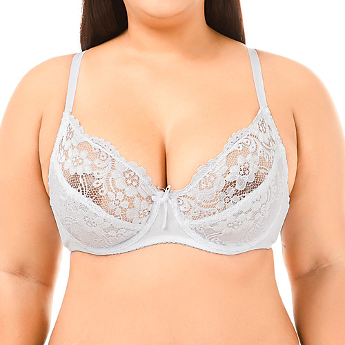 

Women's Push-up 3/4 Cup Bras & Bralettes Lace Sexy Hollow White Black Blushing Pink