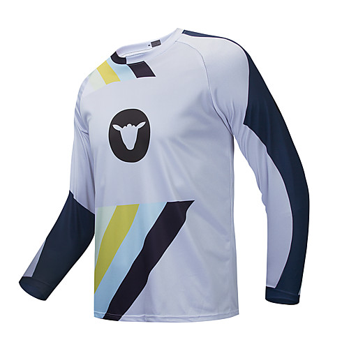 

CAWANFLY Men's Long Sleeve Downhill Jersey with Pants Dirt Bike Jersey Winter Blue / White Novelty Funny Bike Tee Tshirt Jersey Top Mountain Bike MTB Road Bike Cycling Breathable Sports Clothing