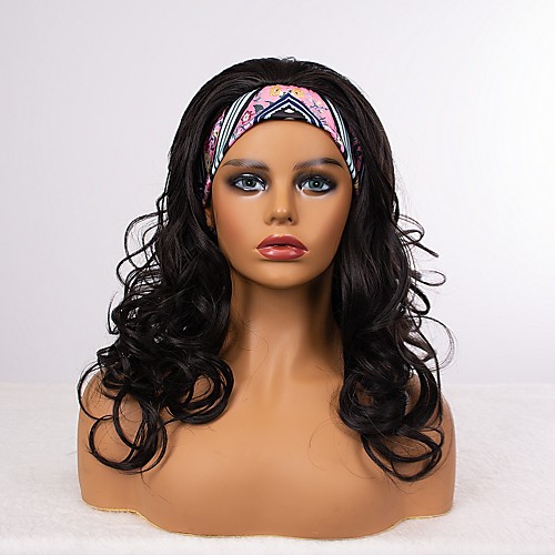 

foreign trade new style hair band wigs european and american cross-border fashion turban long curly hair wigs