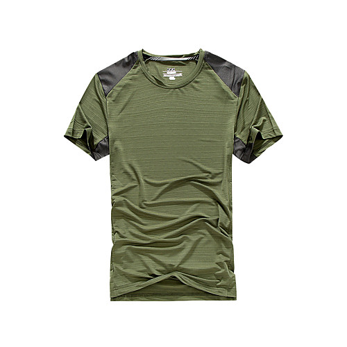 

Men's T shirt Hiking Tee shirt Short Sleeve Tee Tshirt Top Outdoor Lightweight Breathable Quick Dry Sweat wicking Autumn / Fall Spring POLY Elastane White Army Green Blue Hunting Fishing Climbing