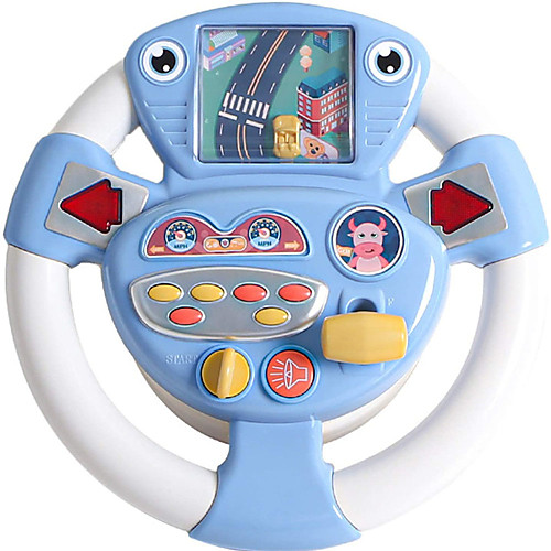 

Steering Wheel Toy for Car Seat Kids Simulator Driving Wheel Toys Racing Game with Light and Music Portable Pretend Play Learning Educational Toys for Boys Girls Kids Blue