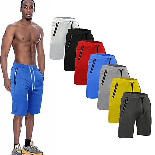 

Men's Running Shorts Street Bottoms Elastic Waistband Drawstring Zipper Pocket Fitness Gym Workout Running Jogging Exercise Moisture Wicking Breathable Soft Normal Sport Solid Colored Dark Grey White