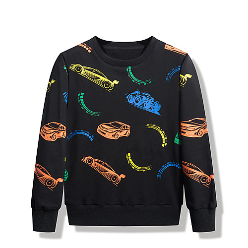 

Boys' Hiking Tee shirt Pullover Hoodie Sweatshirt Long Sleeve Crew Neck Outerwear Tee Tshirt Top Outdoor Quick Dry Lightweight Breathable Soft Autumn / Fall Spring Polyester / Cotton Blend Black Blue