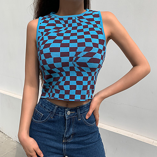 

Women's Tank Top Crop Top Tee / T-shirt Crop Top Crew Neck Sport Athleisure Top Sleeveless Breathable Soft Comfortable Everyday Use Casual Daily Outdoor Exercising / Summer