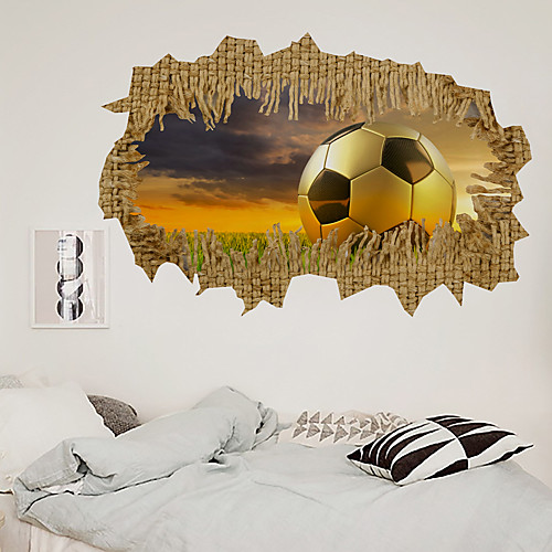 

3D New Rags Bag Wall Paste Grass Football Living Room Bedroom Corridor Decoration Can Be Removed Stickers
