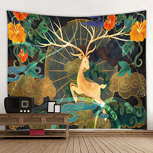 

Wall Tapestry Wall Hanging Art Deco Blanket Curtain Hanging at Home Bedroom Living Room Decoration Mural Deer