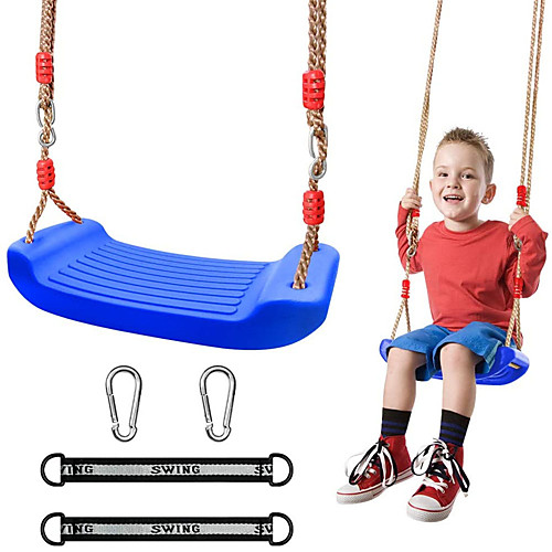 

Kids Outdoor Swing Seat 78 Inch Adjustable Strong Chain with Hanging Straps and Snap Hooks Playground Swing Seat Replacement Tree Swing Set Accessories (Blue)