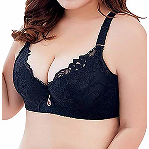 

women comfortable no side effects push up plus size underwire bra, b302-black-42c/d