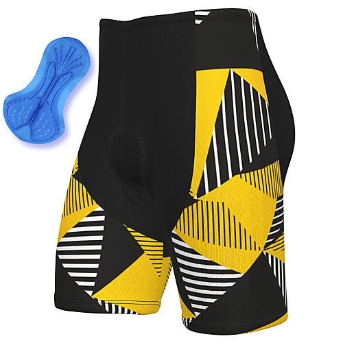 

21Grams Men's Cycling Shorts Spandex Bike Padded Shorts / Chamois Breathable Quick Dry Sports Stripes Yellow Mountain Bike MTB Road Bike Cycling Clothing Apparel Bike Wear / Athleisure