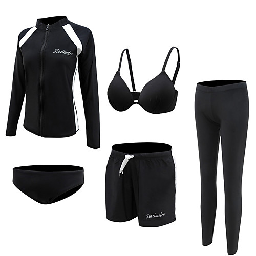 

Women's Rash Guard Dive Skin Suit Spandex Swimwear Quick Dry Breathable Long Sleeve 5-Piece - Swimming Diving Surfing Patchwork Autumn / Fall Spring Summer