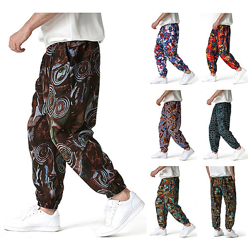 

Men's Chino Boho Outdoor Sports Casual Home Wide Leg Chinos Pants Solid Color Knee Length 1 2 3 4 5