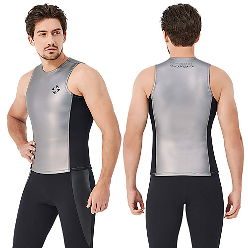 

Men's Wetsuit Top 2mm CR Neoprene Vest / Gilet Quick Dry Breathable Sleeveless Diving Surfing Snorkeling Patchwork Summer