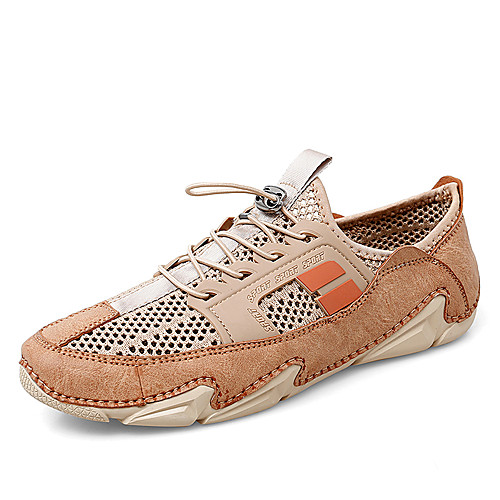 

Men's Sandals Casual Beach Roman Shoes Daily Outdoor Mesh Breathable Non-slipping Wear Proof Black Khaki Gray Spring Summer