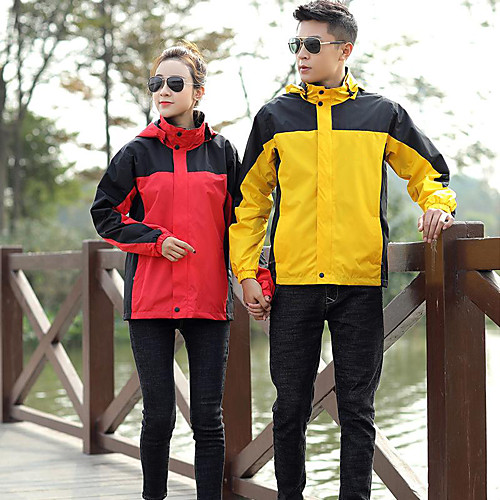 

Women's Men's Hiking Softshell Jacket Waterproof Hiking Jacket Hiking Windbreaker Outdoor Lightweight Windproof Breathable Quick Dry Jacket Hoodie Top Hunting Fishing Climbing Black and Blue orange