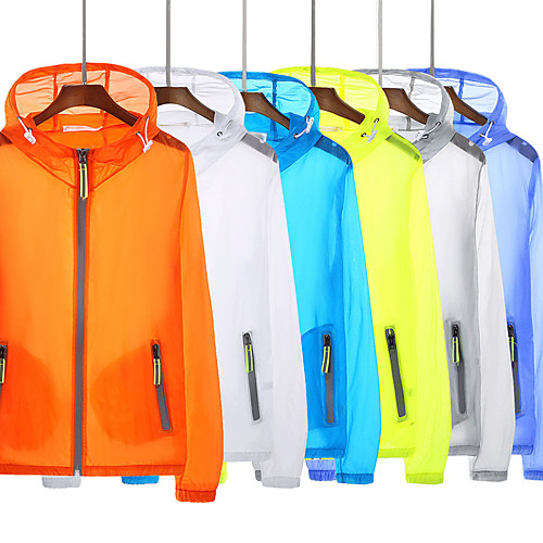 

Women's Hiking Jacket Hiking Skin Jacket Hiking Windbreaker Jacket Top Outdoor UV Sun Protection Quick Dry Lightweight Breathable Autumn / Fall Spring Reflective zipper orange Reflective zipper light