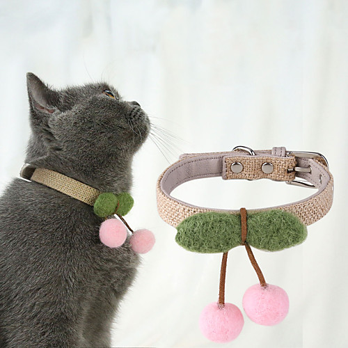 

Cat Collar Hands Free Leash Tie / Bow Tie Soft Cute and Cuddly Safety Outdoor Walking Solid Colored PU Leather Cotton Pink 1pc