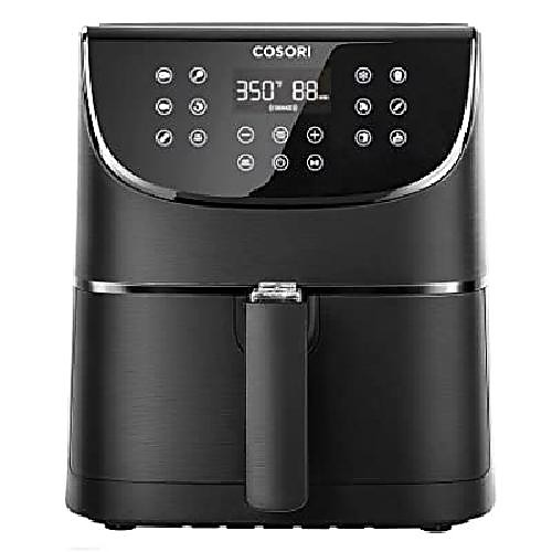 

cosori air fryer max xl (100 recipes) electric hot oven oil free stove led touch screen with 13 cooking functions, preheating and shaking reminder, nonstick basket, 5.8 qt, digital-black