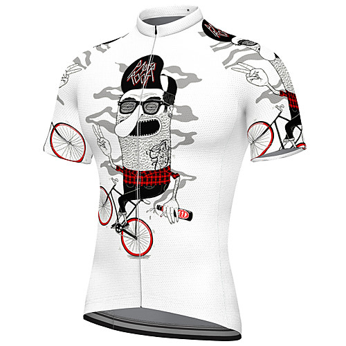 

21Grams Men's Short Sleeve Cycling Jersey Spandex White Bike Top Mountain Bike MTB Road Bike Cycling Breathable Quick Dry Sports Clothing Apparel / Athleisure