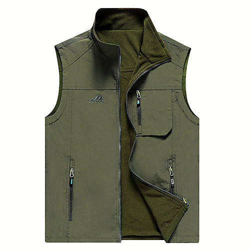 

Men's Hiking Vest / Gilet Fishing Vest Winter Outdoor Lightweight Breathable Wear Resistance Multi Pocket Vest / Gilet Top Single Slider Camping / Hiking Hunting Fishing Black Red Army Green Khaki