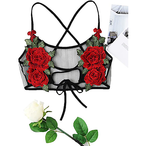 

Women's Lace Bras Balcony Bras & Bralettes Floral Black