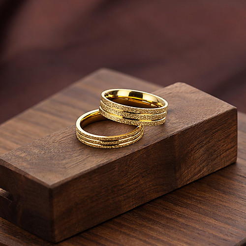 

simple stainless steel ring couple ring fashion pearl yarn frosted titanium steel ring for men and women