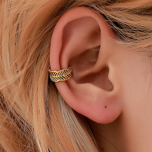 

Women's Ear Clips Single Earring Classic Leaf Stylish Simple Fashion Vintage Punk Earrings Jewelry Gold / Silver For Birthday Street Gift Date Festival 1pc