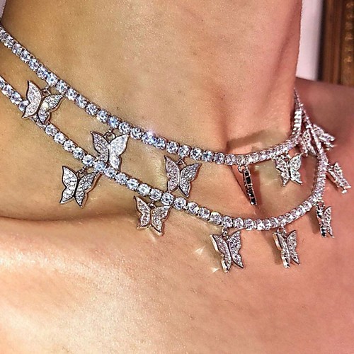 

Women's Chain Necklace Classic Butterfly Romantic Alloy Gold Silver 32.4 cm Necklace Jewelry 1pc For Engagement Birthday Party