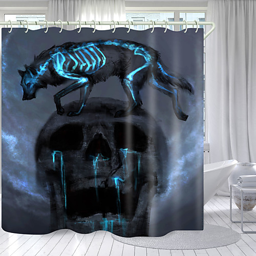 

Ghost Wolf Digital Printing Shower Curtain Shower Curtains Hooks Modern Polyester New Design