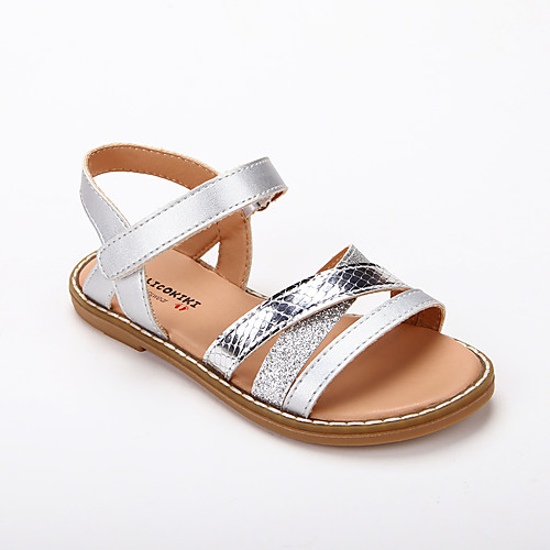 

Girls' Sandals Roman Shoes Princess Shoes PU Katy Perry Sandals Little Kids(4-7ys) Daily Party & Evening Sequin Braided Strap Silver Spring Summer