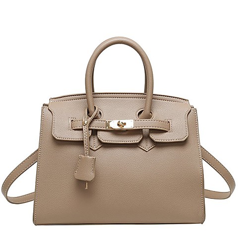 

Women's Bags PU Leather Satchel Top Handle Bag Date Office & Career 2021 Handbags Black Khaki Gray